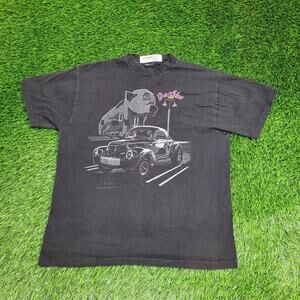 Vintage 1992 Bash Barkies Cafe Shirt Womens Large 21x25 Faded Black